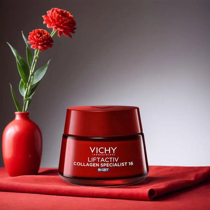Vichy Collagen 50ml 16 Days Anti-Aging Firming Cream - Deeply Moisturizing Reduces Wrinkles Brightens Revitalizes Daily Facial