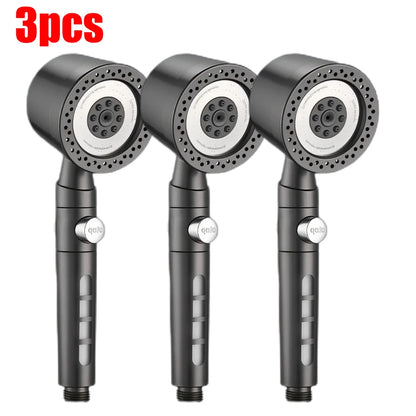 5 Modes Spray Water Saving Shower Head ABS Handheld Spa Showerheads Large Flow Portable Bathroom Filter Shower Faucet Nozzle Set