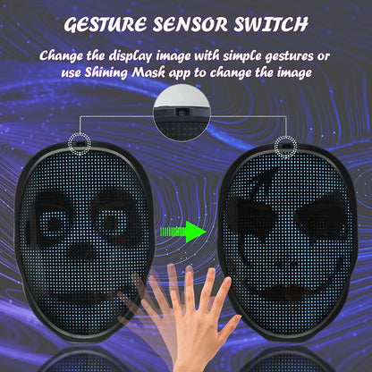 LED Mask Bluetooth APP Programmable Halloween Face