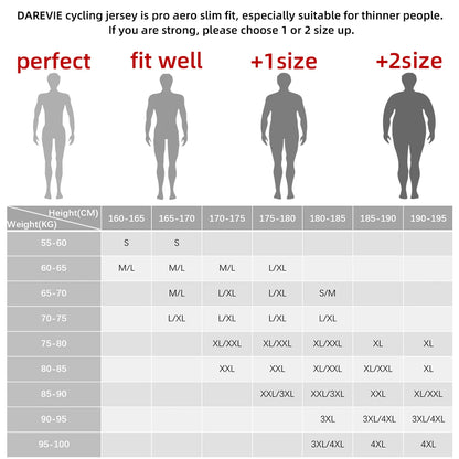DAREVIE Cycling Jersey Long Sleeve Pro Aero Small Size 3D Bubble Mesh Cycling Jersey Men Women Breathable Man Cycling Maillot