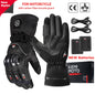 Motorcycle Heated Gloves Touch Screen Winter Warm Skiing Gloves Waterproof Rechargeable Heating Thermal Gloves For Snowmobile