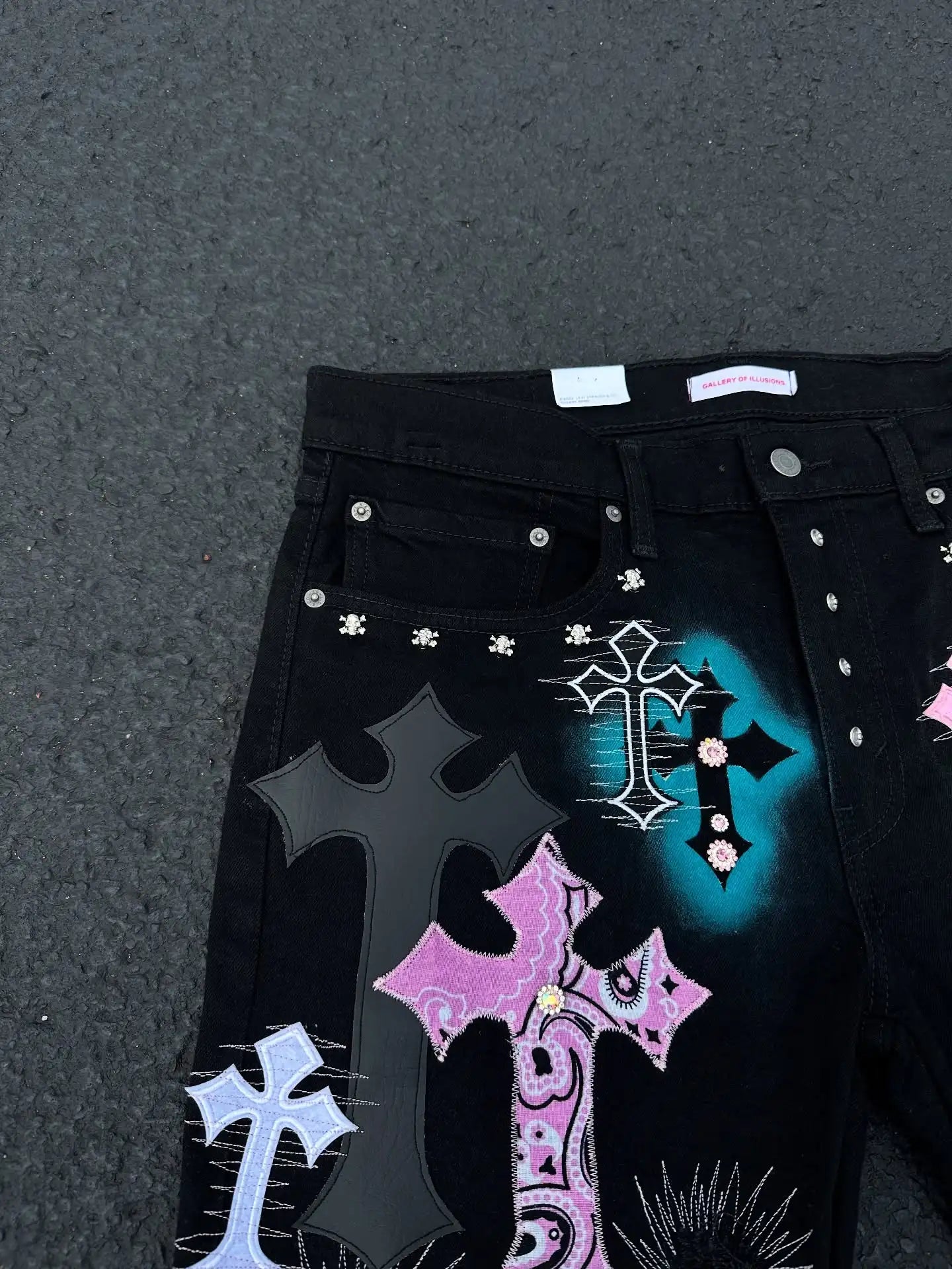 Retro Jeans Popular Patch Shorts Embroidered Willow Loose Casual Jean Shorts