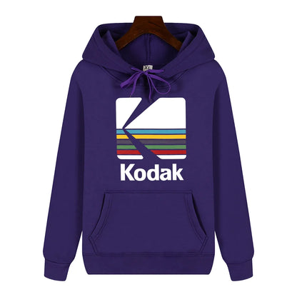 Kodak Brand Fashion Retro Y2K Print Autumn and Winter Men Sports Hoodie Outdoor Casual Casual Comfortable Street Jacket Clothing