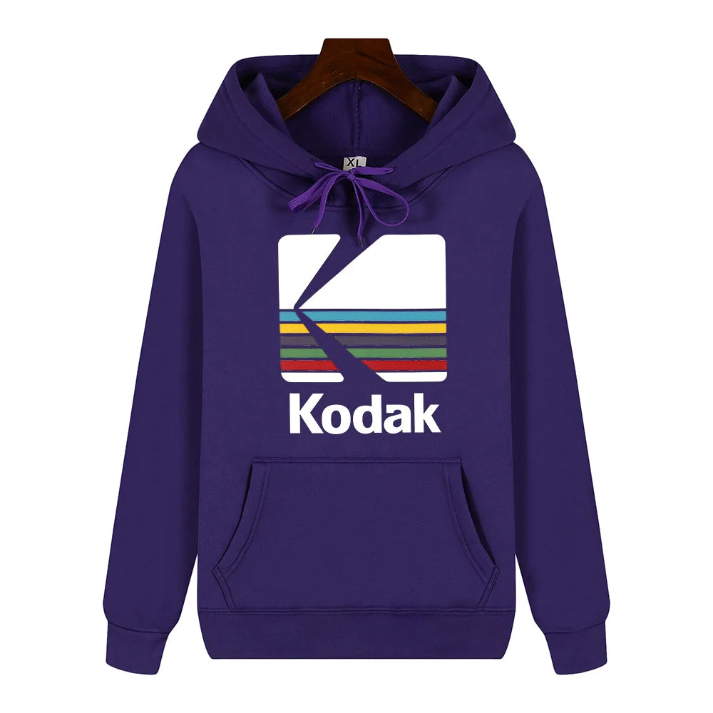Kodak Brand Fashion Retro Y2K Print Autumn and Winter Men Sports Hoodie Outdoor Casual Casual Comfortable Street Jacket Clothing