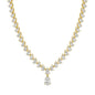 Pear Cut Moissanite Necklace S925 Silver 18K Gold Plated