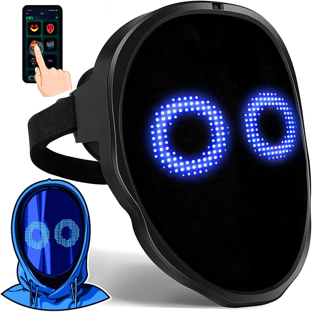 LED Mask Bluetooth APP Programmable Halloween Face