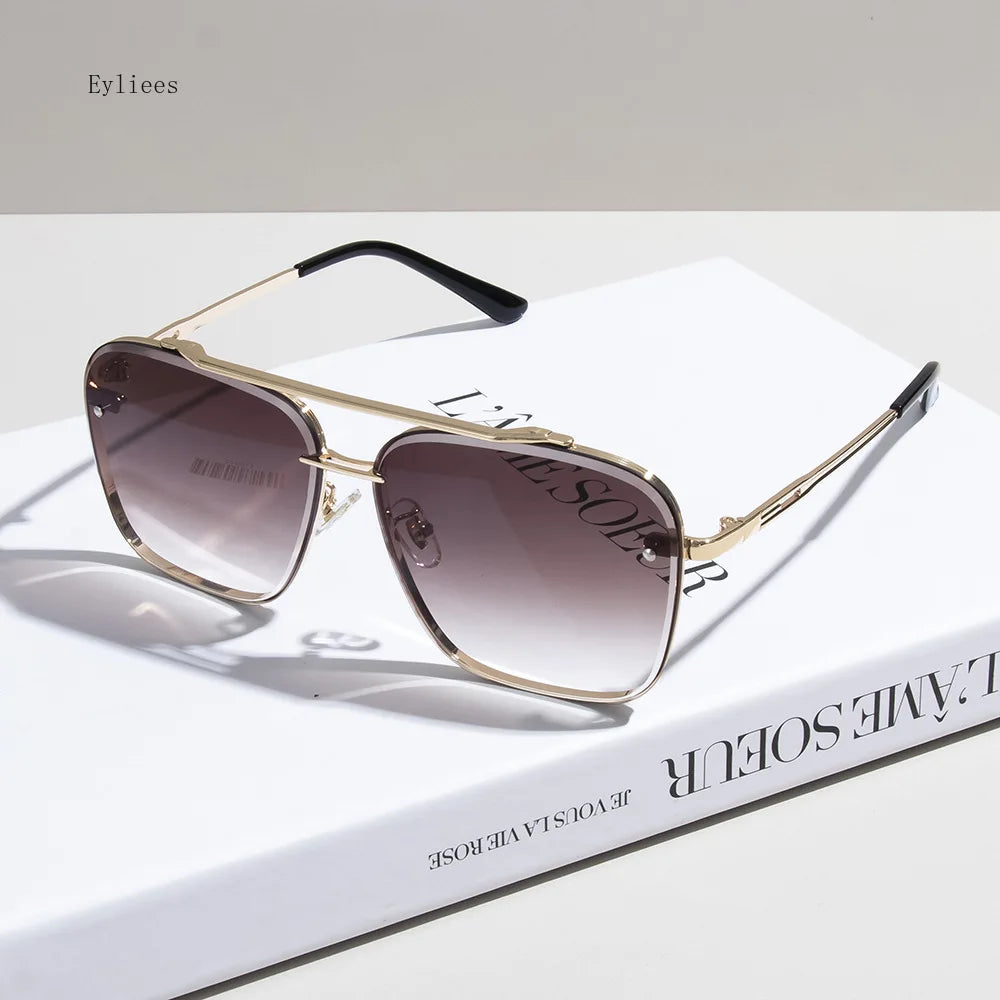 2025 Metal Punk Big Frame Sunglasses for Men Women Cool Driving Glasses Brand Design Square Sun Glasses Goggles UV400 Eyewear