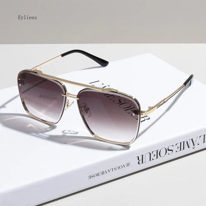 2025 Metal Punk Big Frame Sunglasses for Men Women Cool Driving Glasses Brand Design Square Sun Glasses Goggles UV400 Eyewear