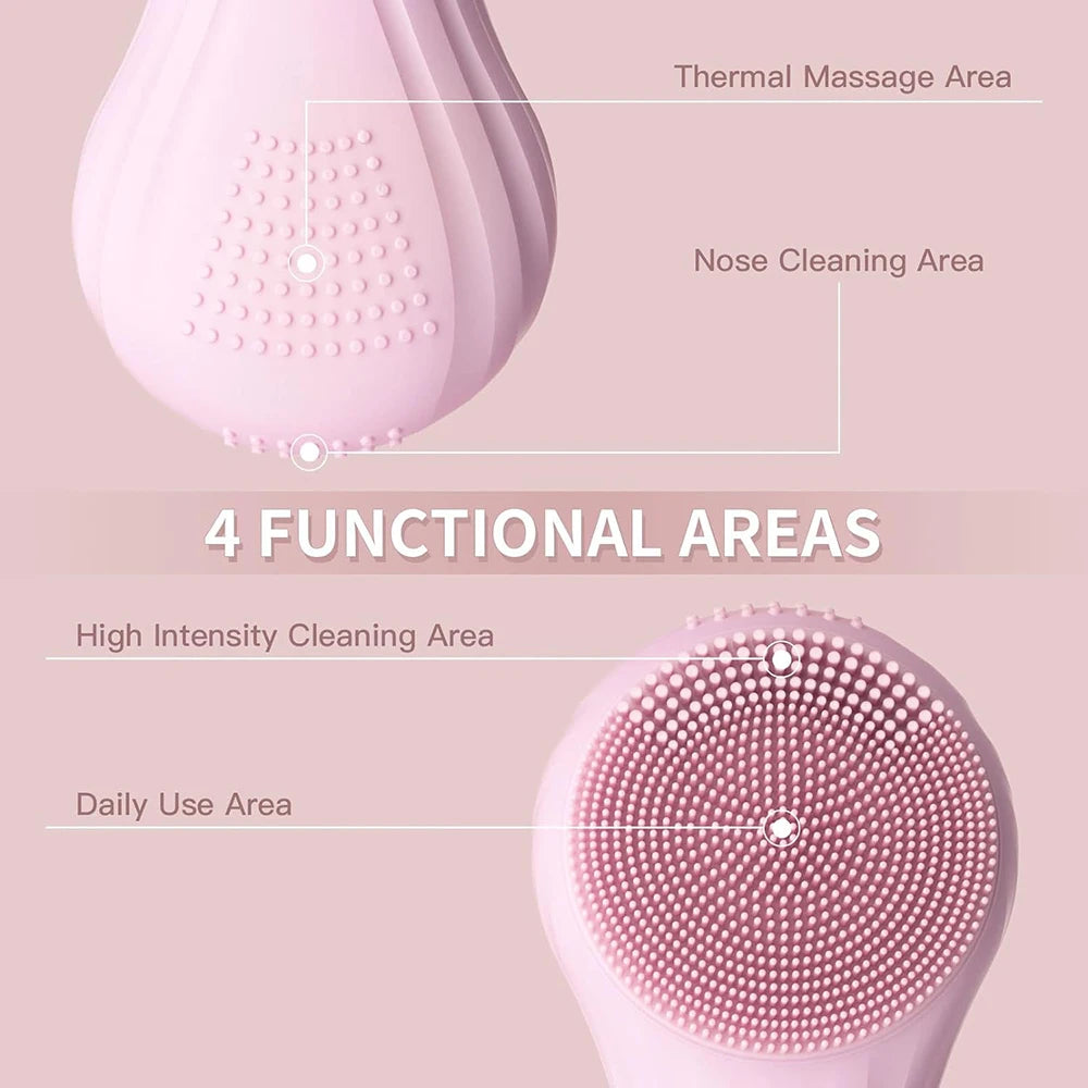Sonic Wasserdichte Gesichtsreinigungsbürste Wiederaufladbarer Scrubber Exfoliierender Vibrations-Tiefenreinigungs-Gesichtsreiniger Hautpflegewerkzeug