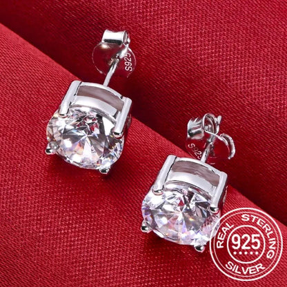 Moissanite Stud Earrings 925 Silver D Color 0.5-2ct