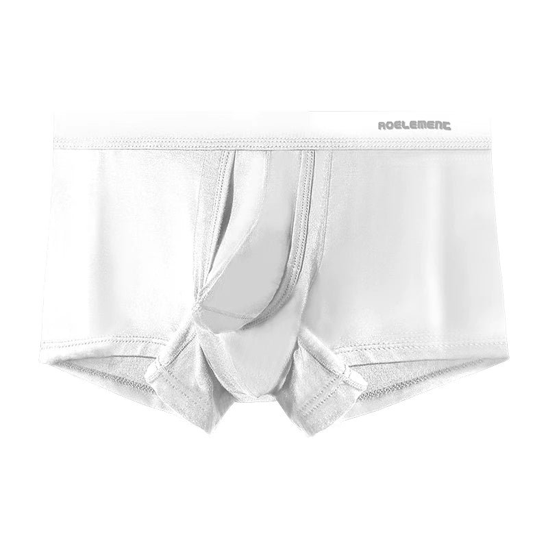 2Pcs Men's Scrotal Support Ice Silk Boxer Briefs Varicose