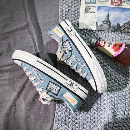 Men's Flat Canvas Shoes Casual Style Breathable Flex Sneakers