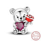 Charm 925 Sterling Silver Pink Pendant Charm Fit Original Charm Bracelet Necklace Beads DIY Jewerlry Accessories