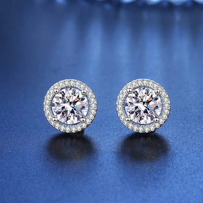 VVS1 Moissanite Studs | D Color 925 Silver GRA