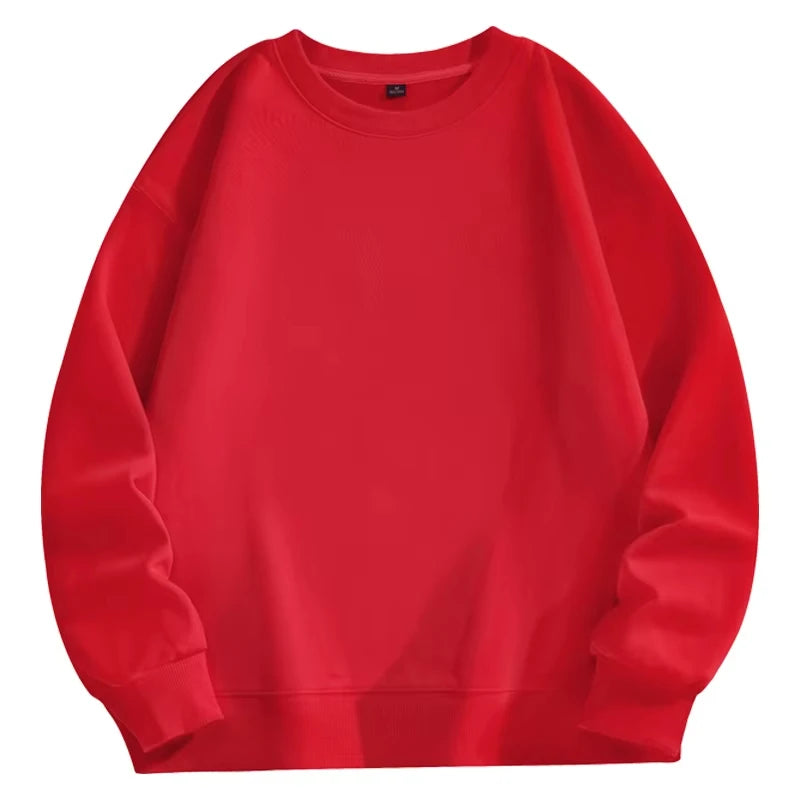 Trendiges vielseitiges Sweatshirt Herren einfarbig Herbst und Winter heiß begehrt schlicht und bequem Unisex Rundhals-Sweatshirt