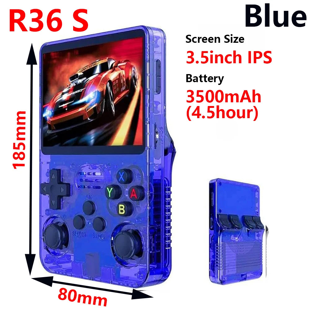 R36S Handheld Game Players 20000+ Games Portable Game Console 64/128GB Retro Games Emulators 3.5in IPS Screen Support Wholesale