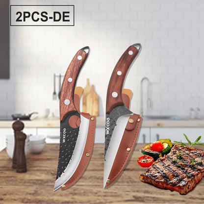Professional Kitchen Forged Knife BBQ Cooking Chef Knives Wooden Handle Meat Cleaver Fruit Cutter Boning Knife Kitchen Supplies