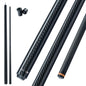 Carbon fiber pool cue with accessories on a white background