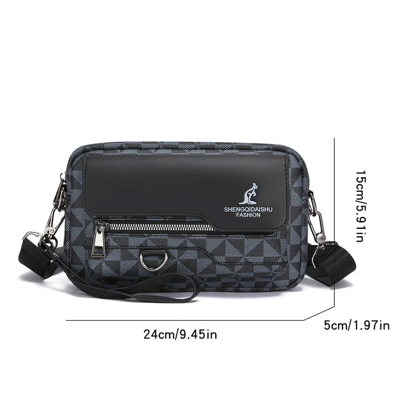 Business Herren Clutch Bags Hochwertige PU-Leder Herren Kleine Umhängetasche Multifunktionale Herren Handtasche Tasche mit Hüftgurt