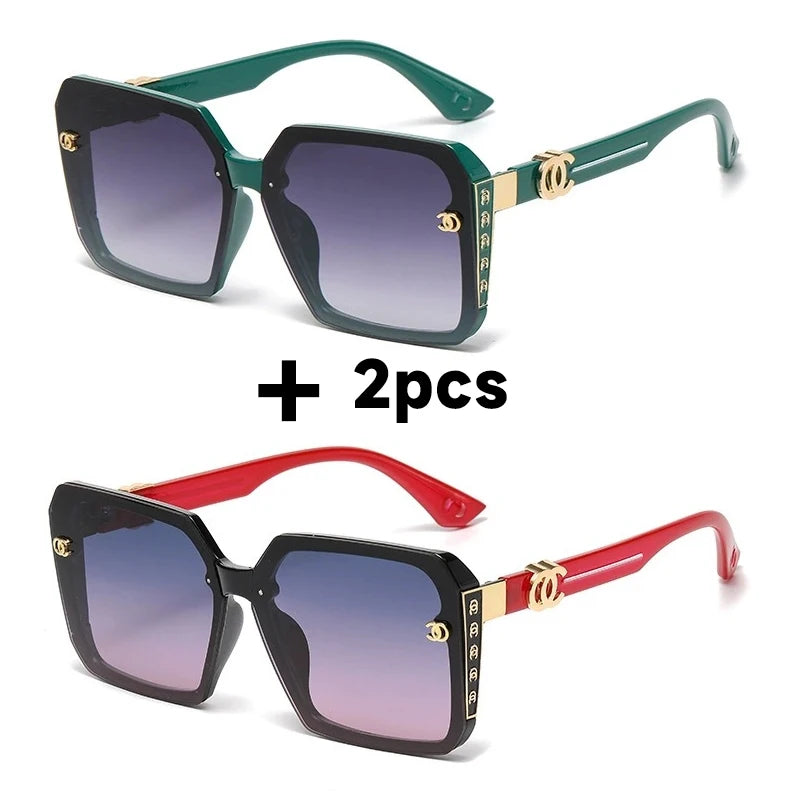 Women's Oversized UV400 Vintage Square Sunglasses