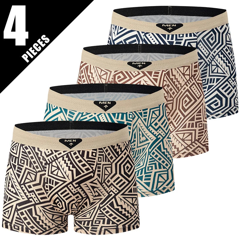 4/10-teiliges Set lässiger und modischer Herrenunterwäsche Bequeme Boxershorts Jugend-Übergröße Sport-Radfahren elastische Shorts
