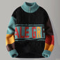 Herbst/Winter Modetrend Retro Sport Dicker Warmer Strickpullover Herren Locker Bequem Große Größe Hochwertiger Pullover