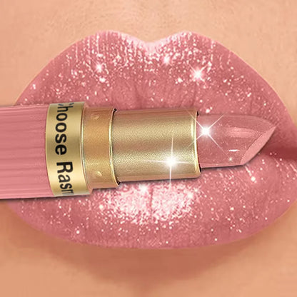 Glitzernder perlfarbener rosafarbener Samtlippenstift, wasserdicht, metallic, langanhaltend, matt, schimmernd, Diamant-Lippenstift, Damen Make-up Kosmetik