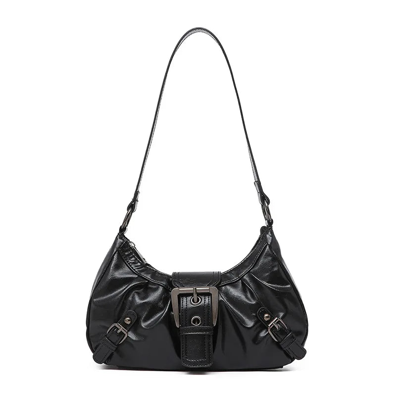 Retro Pleated Hobo Shoulder Bag for Women Hot Selling Maillard Style Underarm Bag Clutch Handbags for Travel Work Shopping