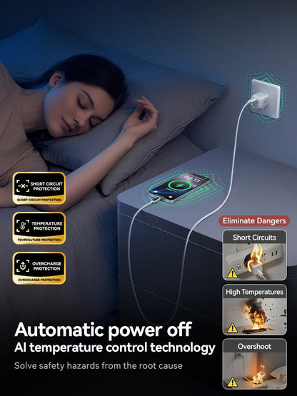 Joyroom 100W USB C Kabel Automatische Abschaltung Schnellladekabel Typ C für iPhone 16 15 Pro Max Xiaomi Samsung S-A55