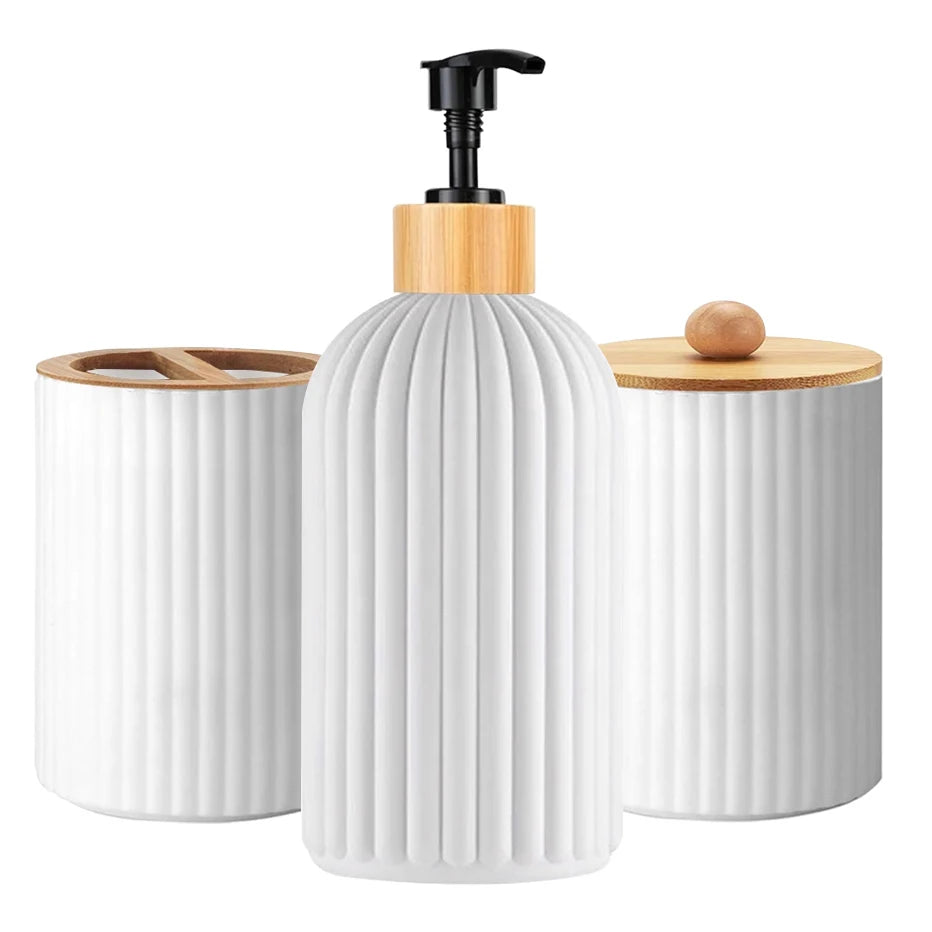 Bathroom Soap Dispenser & Toothbrush Holder Organizer
