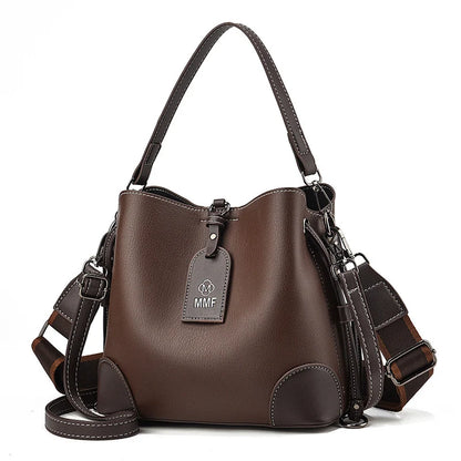 TRAVEASY Women's Vintage Bucket Bag 2025 New Large Capacity Crossbody Shoulder Bag Fashion Stylish Spacious Handbag for Women