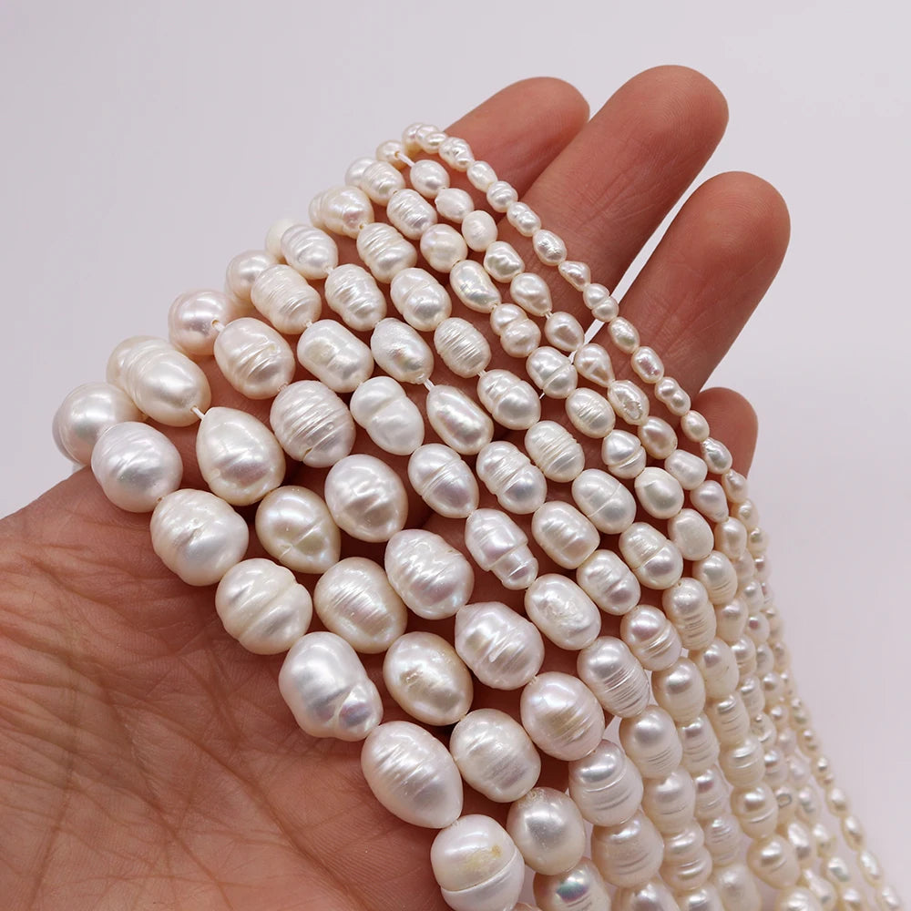 Natural Freshwater Pearl Beads Rice Isolation Loose Beaded for Jewelry Making DIY Personality Bracelet Necklace Accessories Gift