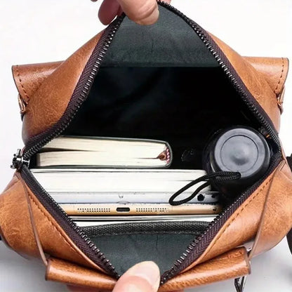 Mehrzweck-Herren-Umhängetasche für die Arbeit, PU-Umhängetasche/Aktentasche mit Griff, professioneller lässiger Tagesrucksack