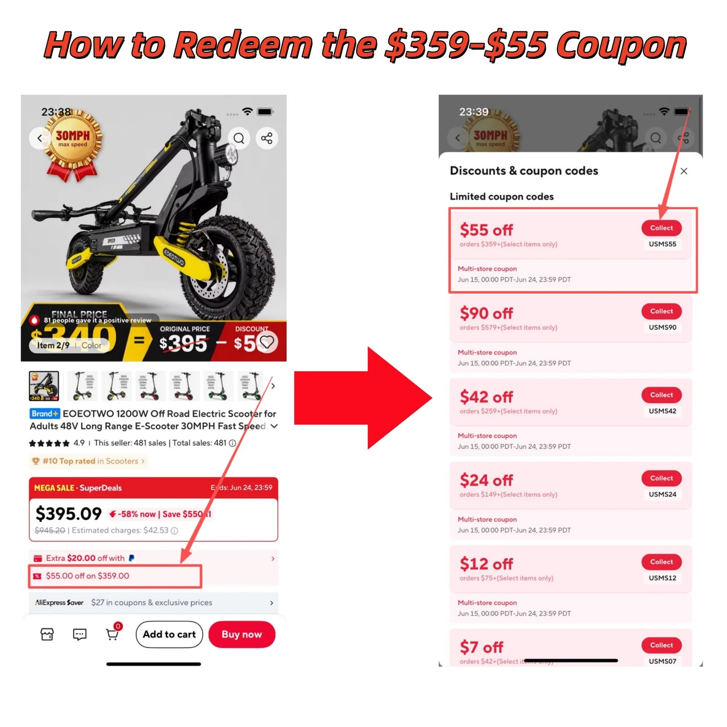EOEOTWO 1200W Off Road Electric Scooter for Adults 48V Long Range E-Scooter 30MPH Fast Speed 11" Tubeless Tire Foldable Kick Scooter