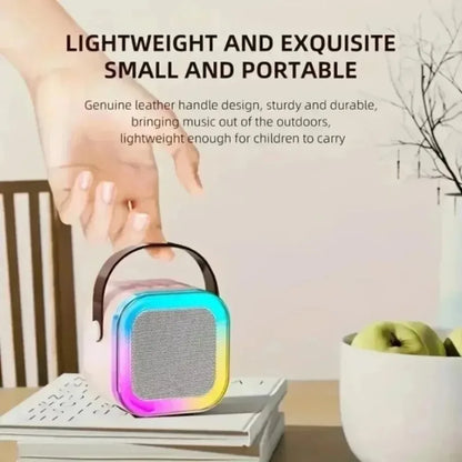 Portable Bluetooth 5.3 Speaker Karaoke Machine PA System with 2 Wireless Microphones Home Family Singing Children's Gifts