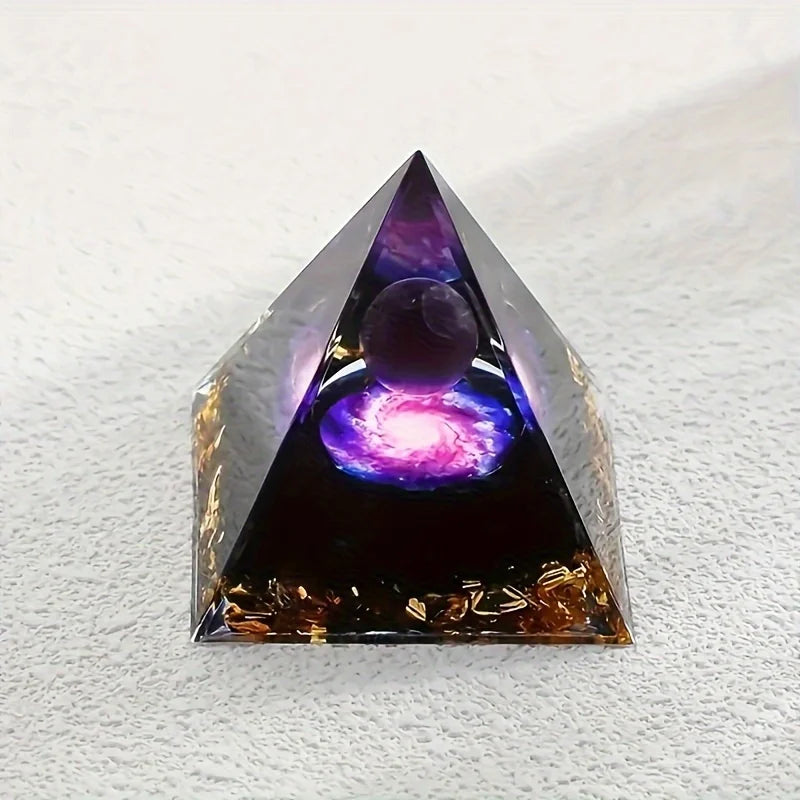 Amethyst Crystal Ball Pyramid - Stress Relief Decor