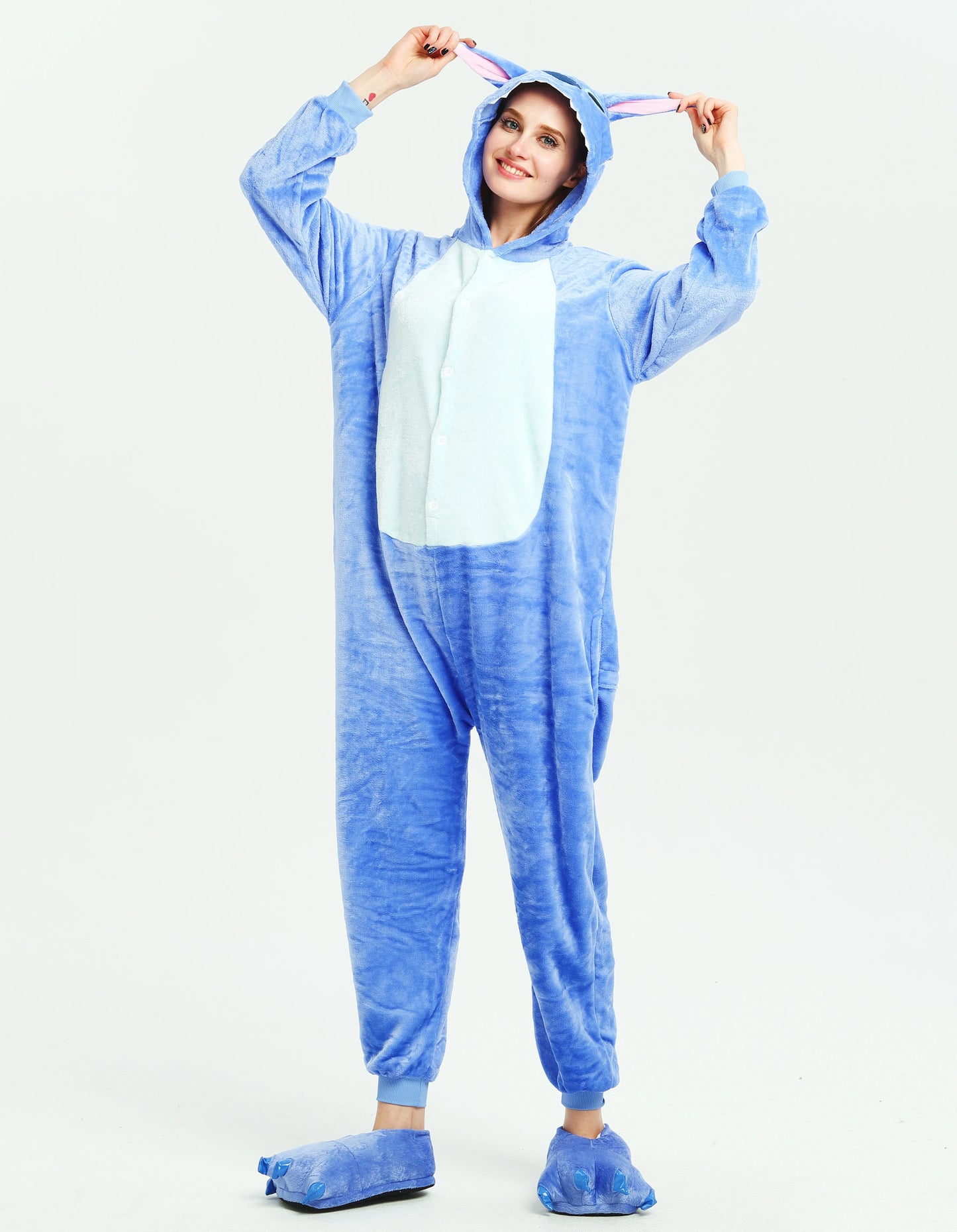 Kigurumi Stitch Cartoon Pajamas Onesies Adults Women Men Animal Pyjamas Jumpsuits Christmas Halloween Cosplay Party Costumes