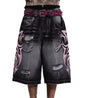 Amerikanische Retro Gothic Damen Denim Shorts Muster Stickerei Loose Unisex Shorts Y2K Printing Korean Casual Fashion Paar Shorts