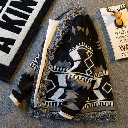 Autumn/winter New Fashion Thicken Warm Knitted Sweater Men's Casual Loose Sports Retro Plus Size High Quality Cardigan Sweater