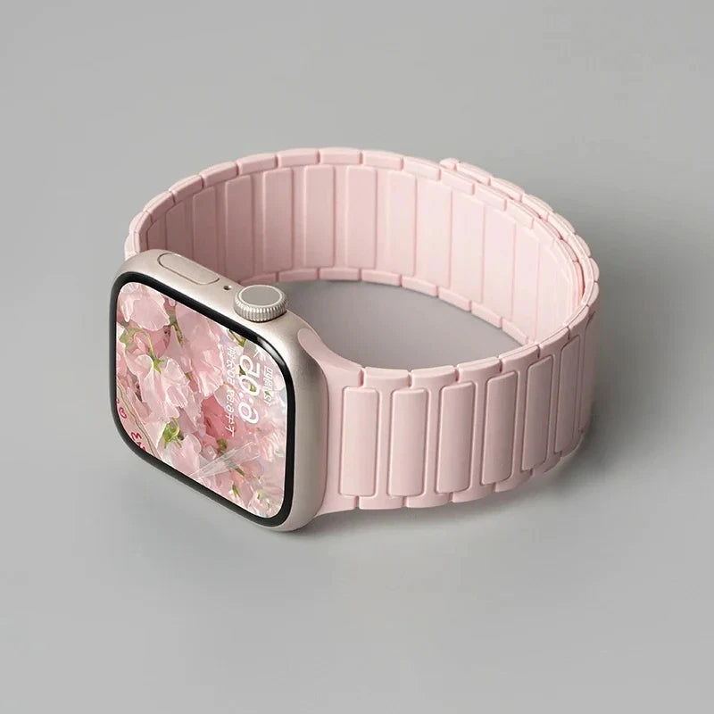 Silicone Strap for Apple Watch 46mm 42mm 49mm 45mm 41mm 44mm 40mm Magnetic Band for IWatch Ultra 3/2 Series 11 10 9 8 7 6 SE 5