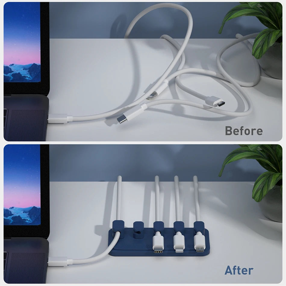 Magnetic Car Cable Clamp - Silicone Wire Holder 5pcs