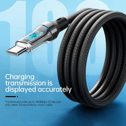 OOZCC LCD-Wattanzeige-Kabel, max. 120 W Super-Schnelllade-USB-C-Kabel Datenübertragung, USB A auf Lightning für iPhone 14 Pro