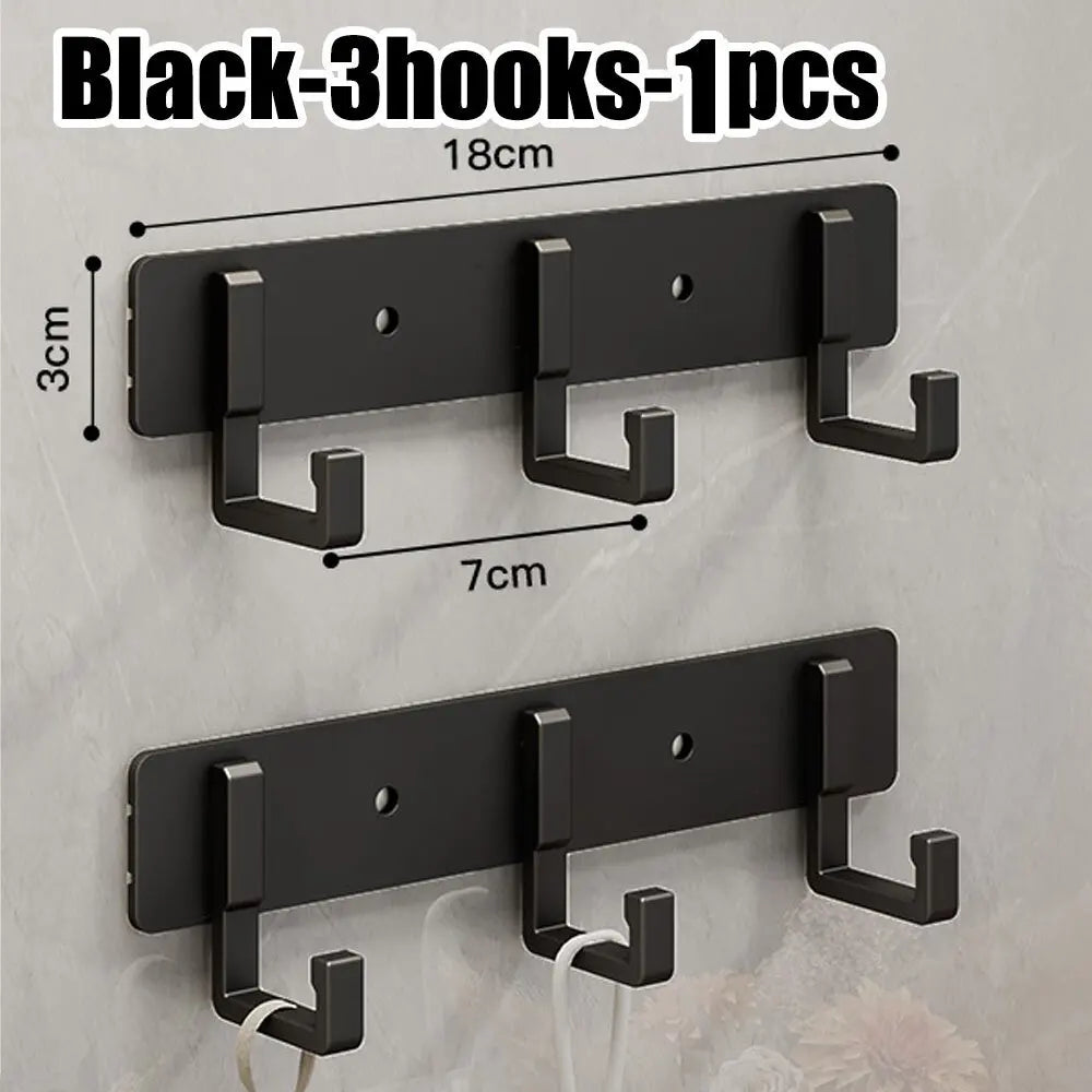 Punch-free wall-mounted living room clothes hanger load-bearing hook towel bathroom wall strong adhesive hanger