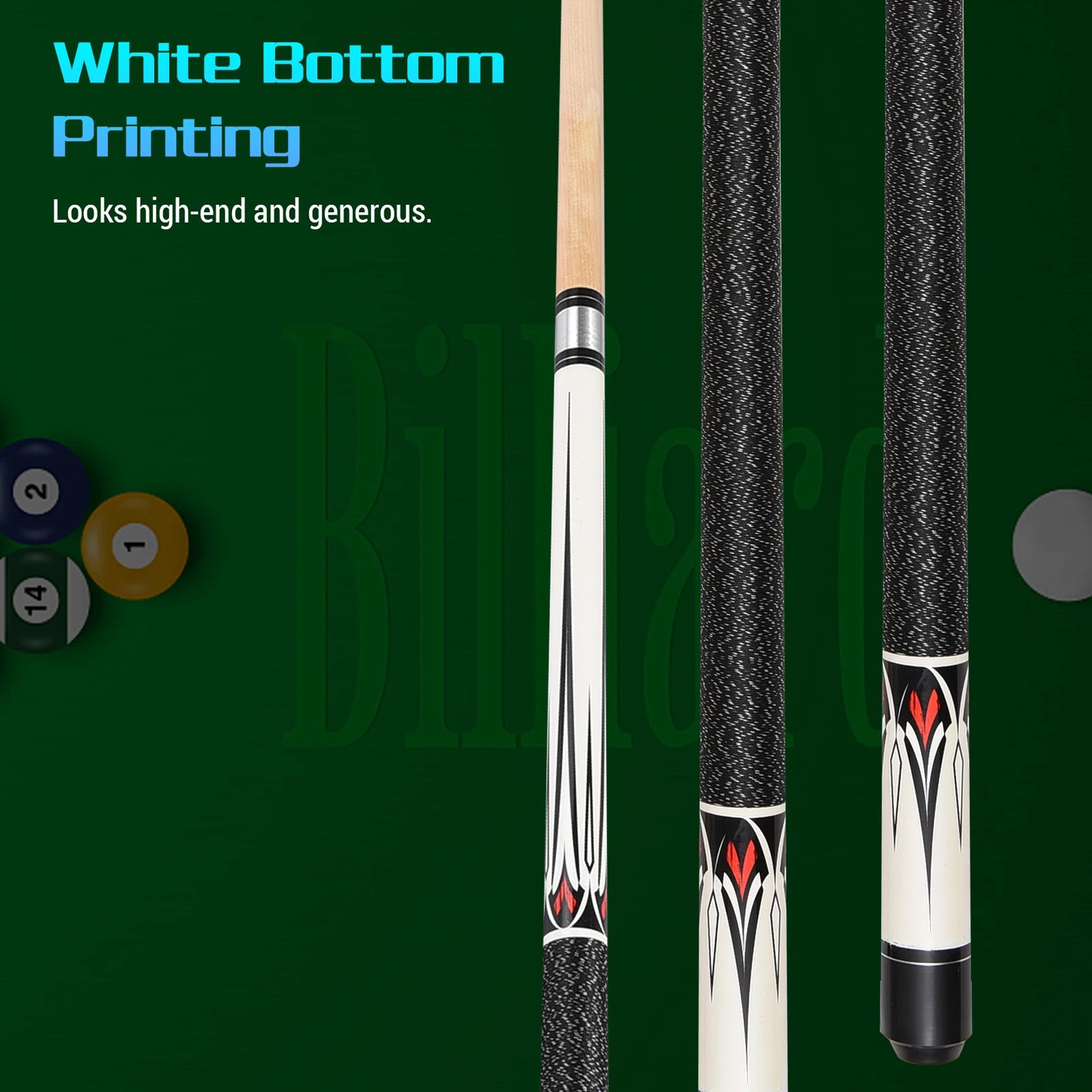 Pool Sticks 147cm / 57.9in Maple Fancy Nine-Ball Cue Double-Section Billiard Design Pool Queue Stick Suitable for Black Eight