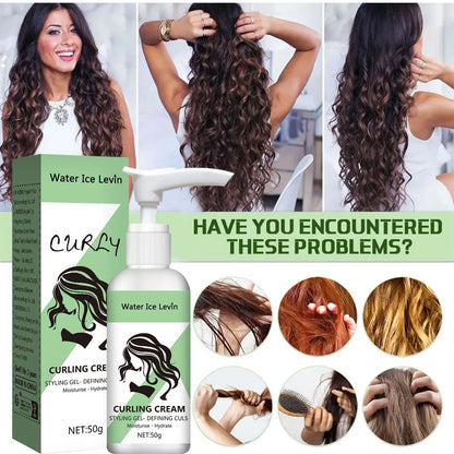 Locken-Stylingcreme, feuchtigkeitsspendende und glättende Formel, verbessert die Elastizität und den Glanz von lockigem Haar, einfach zu stylen