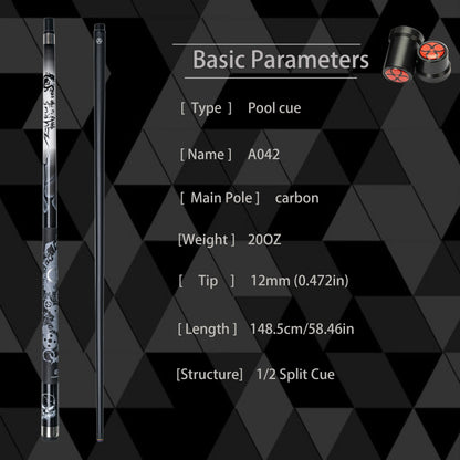13mm Carbon Fiber Maple Pool Cue Shaft Kit