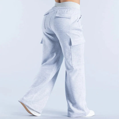 Men's Casual Pants Multiple Pockets American Style Work Pants Women Low Waist Belted Straight Leg Wide Leg Pants