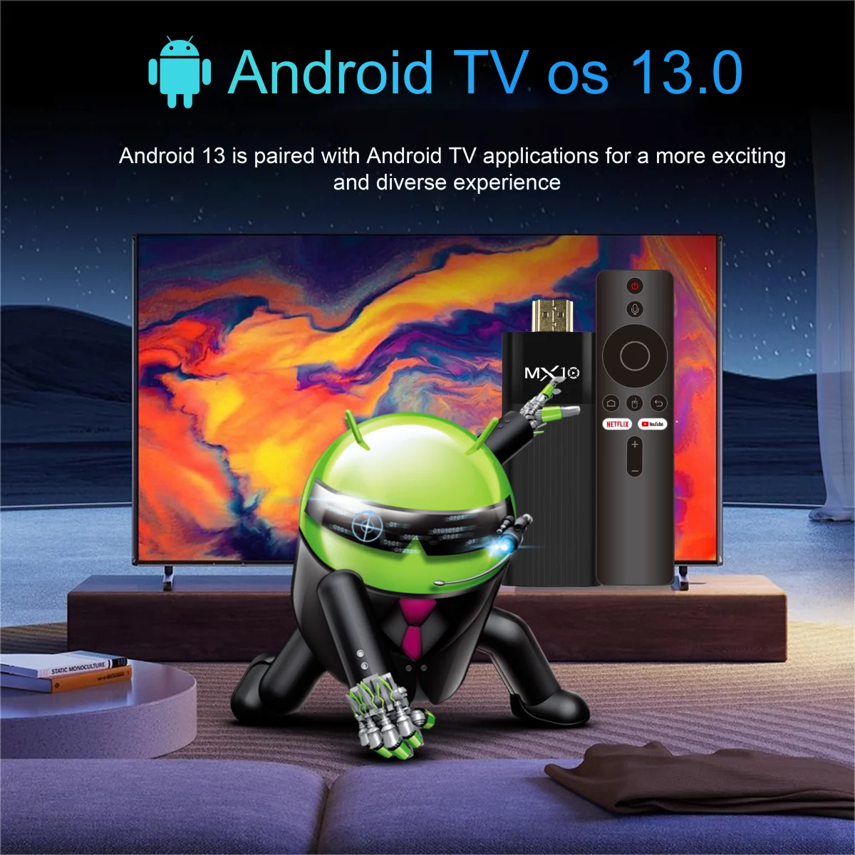 MX10-F3 Product H313 Four core WiFi6 Bluetooth 5.0 Support 8K H313 Android 13.0 2+16GB 4+32GB 4+64GB Tv stick box