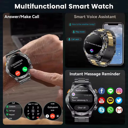 T-Rex 3 Military Grade 1000mAh Battery Smart Watch IP68 Waterproof GPS Bluetooth call AMOLED HD Men Sports 2025 New Smartwatch