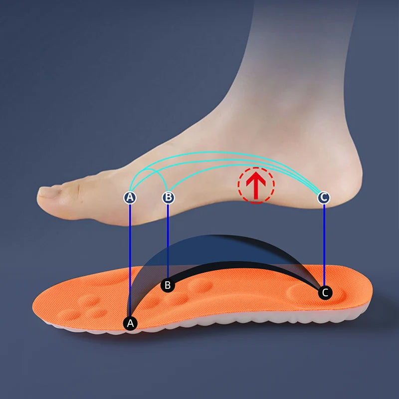 1/2/4 Paar Latex-Sporteinlegesohlen Weiche, hochelastische Schuheinlagen Orthopädische, atmungsaktive Stoßdämpfungs-Dämpfungseinlegesohlen mit Fußgewölbeunterstützung